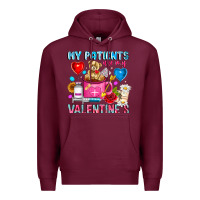 Burgundy My Patients is Valentines Premium Hoodie - CowhideDigitalArt