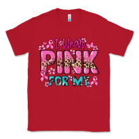 Red I wear pink for my custom name Cancer Awareness Classic Tee - HowdyJamesFarm