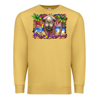 Antique Gold hello summer camel at the beach Premium Sweatshirt - BarkalooDesign