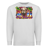 Dove Grey hello summer camel at the beach Premium Sweatshirt - BarkalooDesign