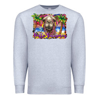 Heather Grey hello summer camel at the beach Premium Sweatshirt - BarkalooDesign