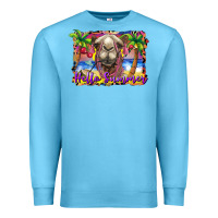 Ocean Blue hello summer camel at the beach Premium Sweatshirt - BarkalooDesign