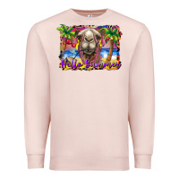 Pale Pink hello summer camel at the beach Premium Sweatshirt - BarkalooDesign