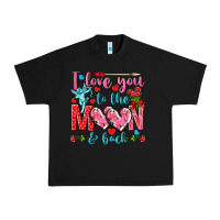 Black I love you to the moon and back Valentine's Day Urban Heavy Tee - HowdyJamesFarm