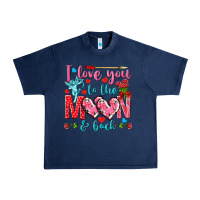 Navy I love you to the moon and back Valentine's Day Urban Heavy Tee - HowdyJamesFarm