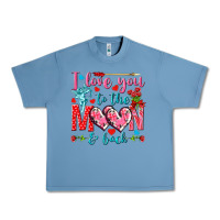 Pebble Blue I love you to the moon and back Valentine's Day Urban Heavy Tee - HowdyJamesFarm