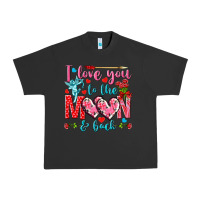 Pigment Black I love you to the moon and back Valentine's Day Urban Heavy Tee - HowdyJamesFarm