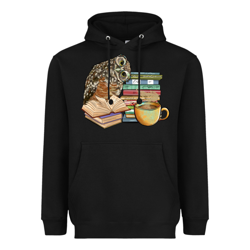 Owl And Books Heavyweight Hoodie by BarkalooDesign | Teevron