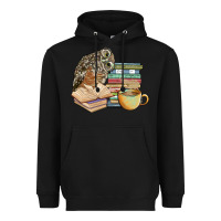 Black owl and books Heavyweight Hoodie - BarkalooDesign
