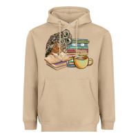 Mushroom owl and books Heavyweight Hoodie - BarkalooDesign