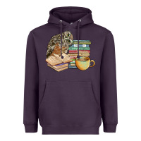 Plum owl and books Heavyweight Hoodie - BarkalooDesign