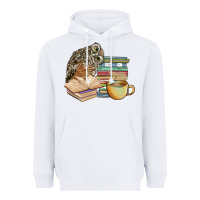 White owl and books Heavyweight Hoodie - BarkalooDesign