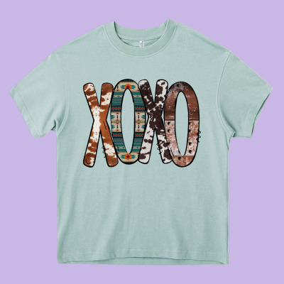 Xoxo Leopard Heart Heavy Core Tee Designed By Bettercallsaul