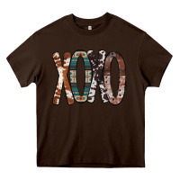 Chocolate Brown Xoxo Leopard Heart Heavy Core Tee - Bettercallsaul
