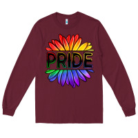 Burgundy hippie pride sunflowers Long Sleeve Tee - OliviaCreatesArt