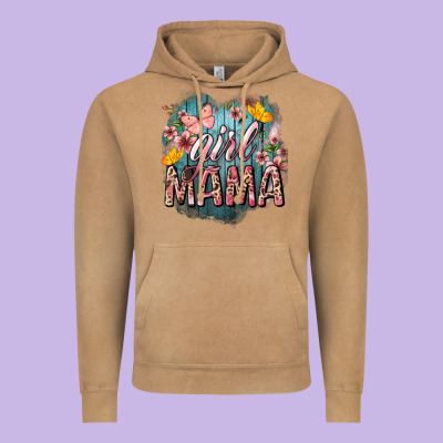 Girl Mama Butterfly Mother's Day Vintage Hoodie Designed By Howdyjamesfarm