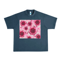 Midnight Navy breast cancer sunflower Urban Heavy Tee - CowGirlArtShop