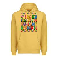 Antique Gold Proud Teacher to au-some student Premium Hoodie - CowhideDigitalArt
