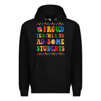 Black Proud Teacher to au-some student Premium Hoodie - CowhideDigitalArt