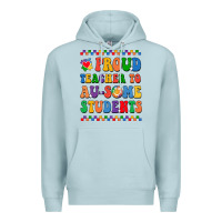 Blue Mist Proud Teacher to au-some student Premium Hoodie - CowhideDigitalArt