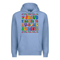 Colony Blue Proud Teacher to au-some student Premium Hoodie - CowhideDigitalArt