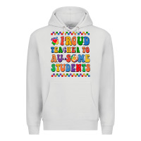 Dove Grey Proud Teacher to au-some student Premium Hoodie - CowhideDigitalArt