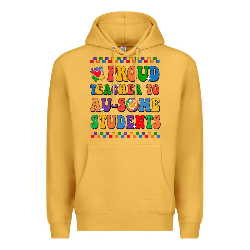 Proud Teacher To Au-some Student Premium Hoodie by CowhideDigitalArt | Teevron