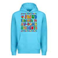 Ocean Blue Proud Teacher to au-some student Premium Hoodie - CowhideDigitalArt