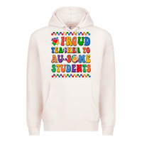 Pale Pink Proud Teacher to au-some student Premium Hoodie - CowhideDigitalArt