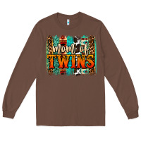 Chestnut mom of twins western brushstroke Long Sleeve Tee - OliviaCreatesArt