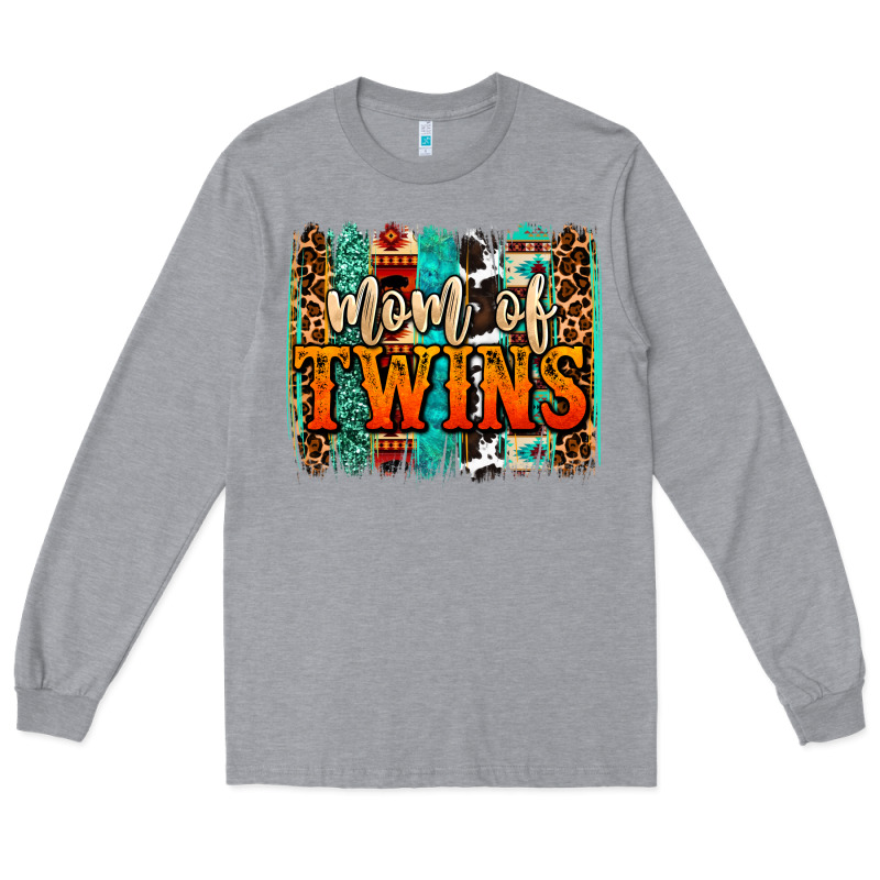 Mom Of Twins Western Brushstroke Long Sleeve Tee by OliviaCreatesArt | Teevron