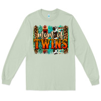 Matcha mom of twins western brushstroke Long Sleeve Tee - OliviaCreatesArt