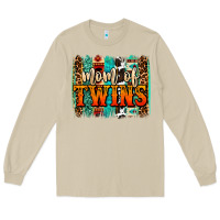 Mushroom mom of twins western brushstroke Long Sleeve Tee - OliviaCreatesArt