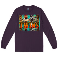 Plum mom of twins western brushstroke Long Sleeve Tee - OliviaCreatesArt