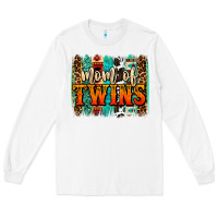 White mom of twins western brushstroke Long Sleeve Tee - OliviaCreatesArt