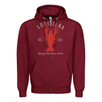 Burgundy Louisiana Crawfish T Laissez le bon temps rouler Zipper Hoodie - longCreatives