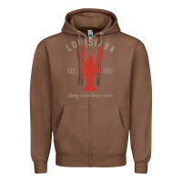 Chestnut Louisiana Crawfish T Laissez le bon temps rouler Zipper Hoodie - longCreatives