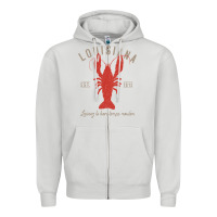 Dove Grey Louisiana Crawfish T Laissez le bon temps rouler Zipper Hoodie - longCreatives