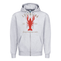 Heather Grey Louisiana Crawfish T Laissez le bon temps rouler Zipper Hoodie - longCreatives