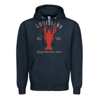 Navy Louisiana Crawfish T Laissez le bon temps rouler Zipper Hoodie - longCreatives