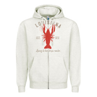 Oatmeal Heather Louisiana Crawfish T Laissez le bon temps rouler Zipper Hoodie - longCreatives
