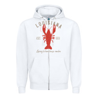 White Louisiana Crawfish T Laissez le bon temps rouler Zipper Hoodie - longCreatives