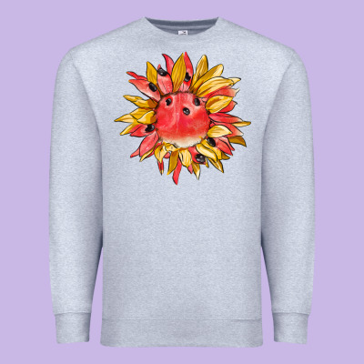 Watermelon Sunflower Premium Sweatshirt Designed By Barkaloodesign