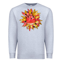 Heather Grey watermelon sunflower Premium Sweatshirt - BarkalooDesign