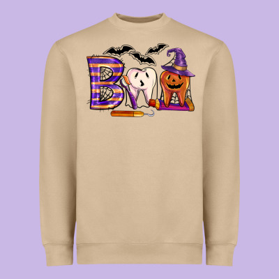 Dental Boo Halloween Heavyweight Sweatshirt Designed By Lillyallendesigns