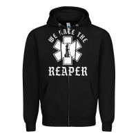 Black Emt, Ems And Paramedic We Race the Reaper Zipper Hoodie - longCreatives