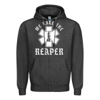 Charcoal Heather Emt, Ems And Paramedic We Race the Reaper Zipper Hoodie - longCreatives