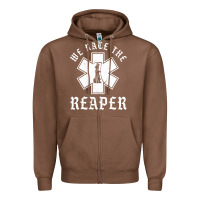 Emt, Ems And Paramedic We Race The Reaper Zipper Hoodie | Teevron