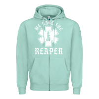 Seafoam Emt, Ems And Paramedic We Race the Reaper Zipper Hoodie - longCreatives