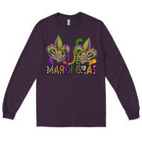Plum mardi gras skeleton hands  fleur de lis Long Sleeve Tee - OliviaCreatesArt